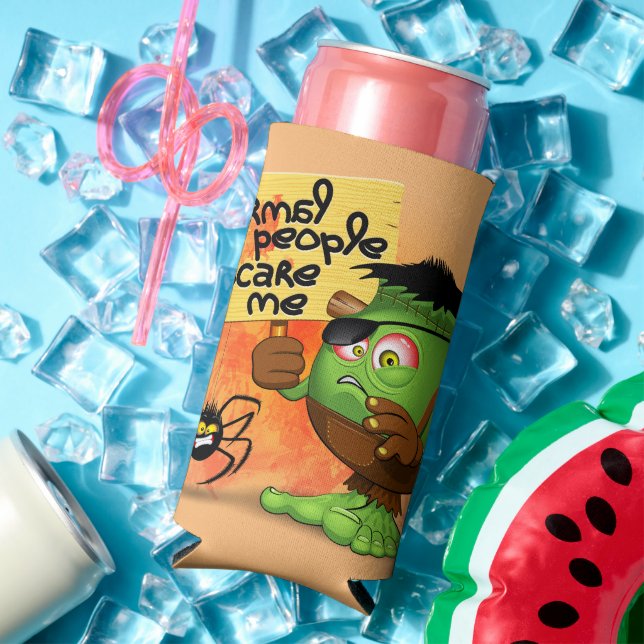 'Normal People Scare Me' Frankenstein Character Seltzer Can Cooler (In Situ Summer)