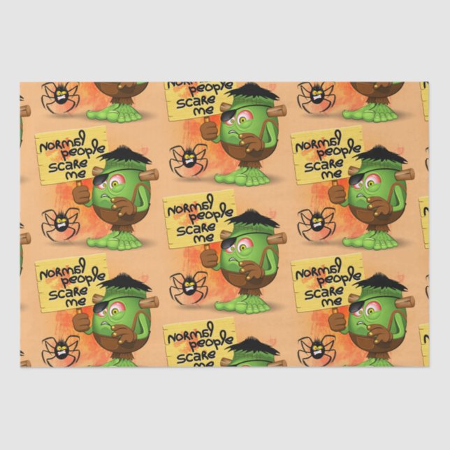 'Normal People Scare Me' Frankenstein Character Tissue Paper (Front)