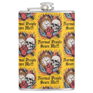 Normal People Scare Me Hip Flask