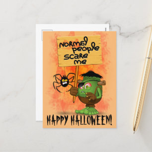 'Normal People Scare Me' Humorous Frankenstein Holiday Postcard