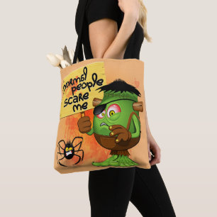 'Normal People Scare Me' Humorous Frankenstein Tote Bag