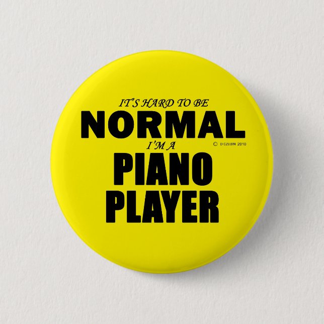 Normal Piano Player 2 Inch Round Button (Front)