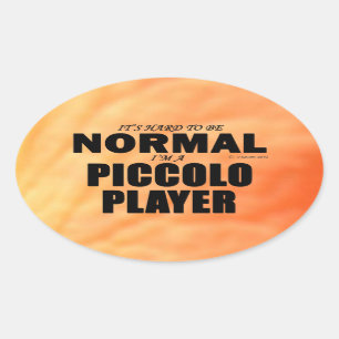 Normal Piccolo Player Oval Sticker