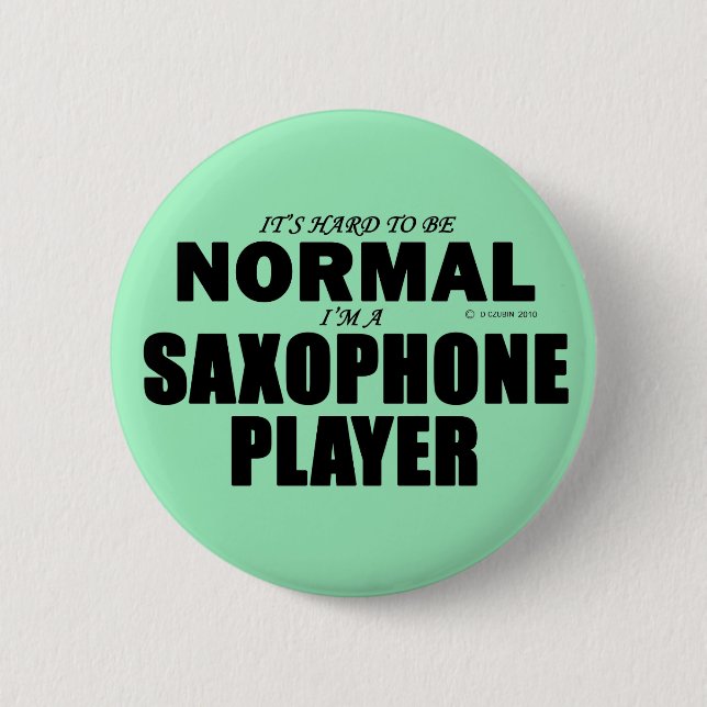 Normal Saxophone Player 2 Inch Round Button (Front)