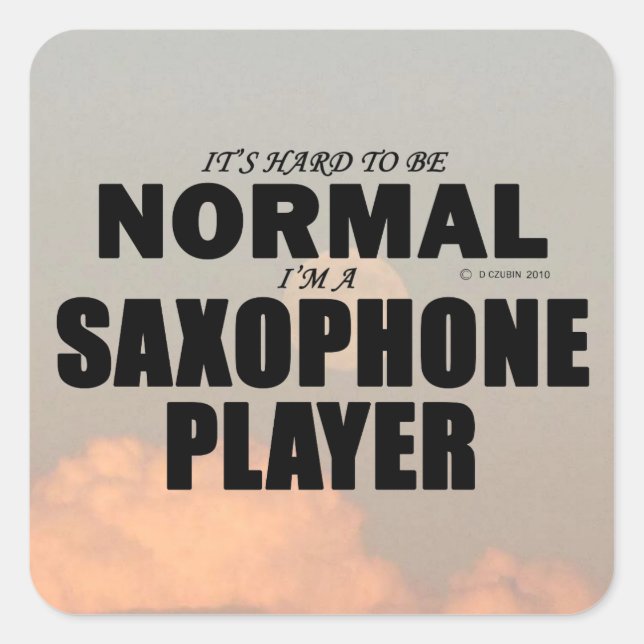 Normal Saxophone Player Square Sticker (Front)