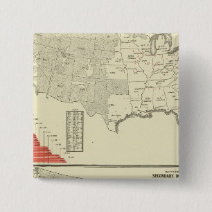 Normal schools and Secondary instruction 2 Inch Square Button