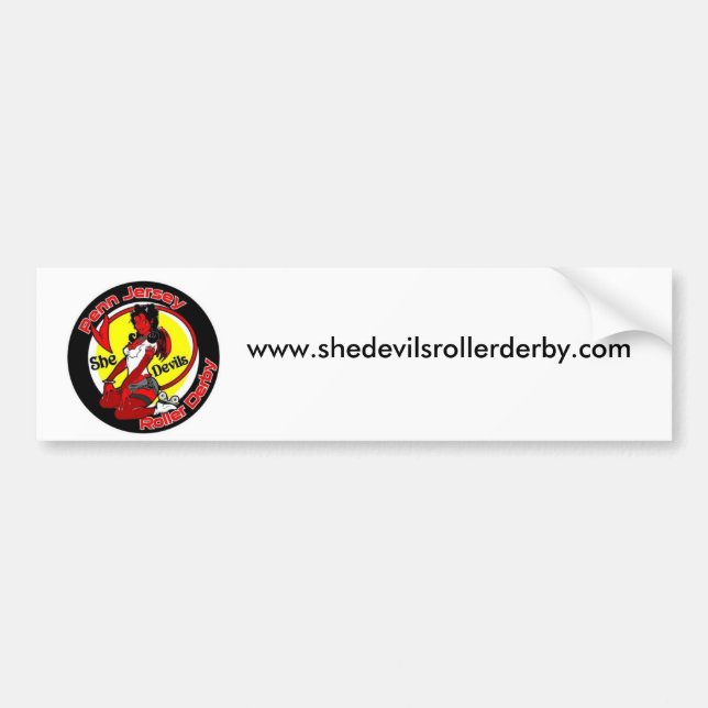 normal_shedevilslogo, www.shedevilsrollerderby.com bumper sticker (Front)
