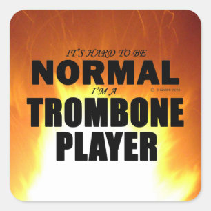 Normal Trombone Player Square Sticker