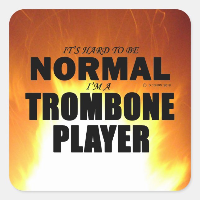 Normal Trombone Player Square Sticker (Front)