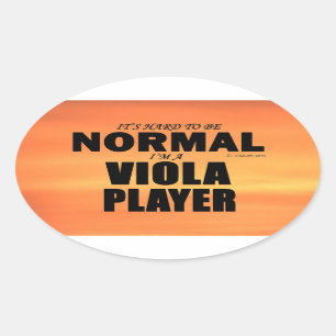 Normal Viola Player Oval Sticker