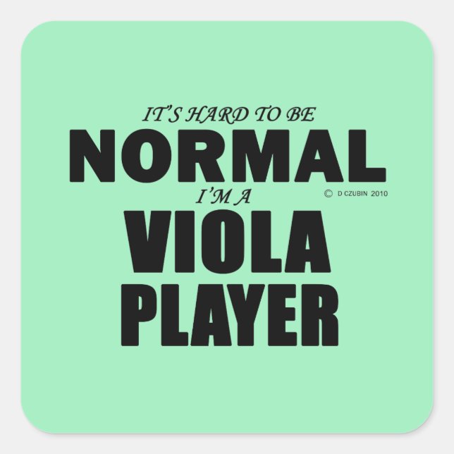 Normal Viola Player Square Sticker (Front)