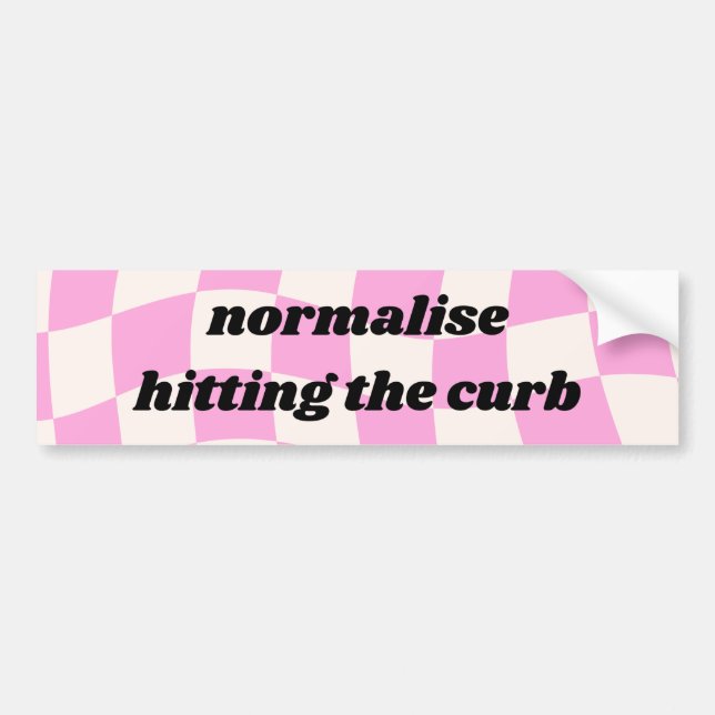 Normalise hitting the curb - funny bumper sticker (Front)