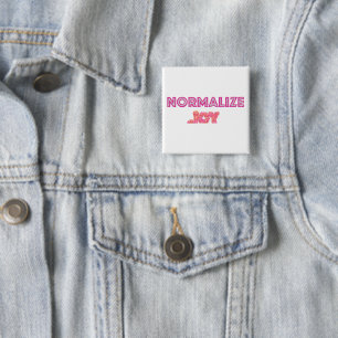 Normalize Joy pink glitter bubbles 2 Inch Square Button