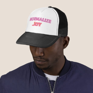 Normalize Joy pink glitter bubbles Trucker Hat