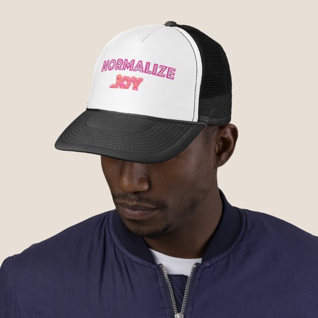 Normalize Joy pink glitter bubbles Trucker Hat (In Situ)
