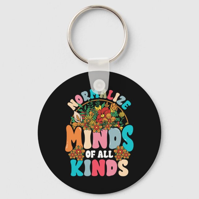 Normalize Minds Of All Kinds Autism Awareness Neur Keychain (Front)
