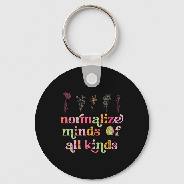 Normalize Minds Of All Kinds Autism Awareness Sped Keychain (Front)