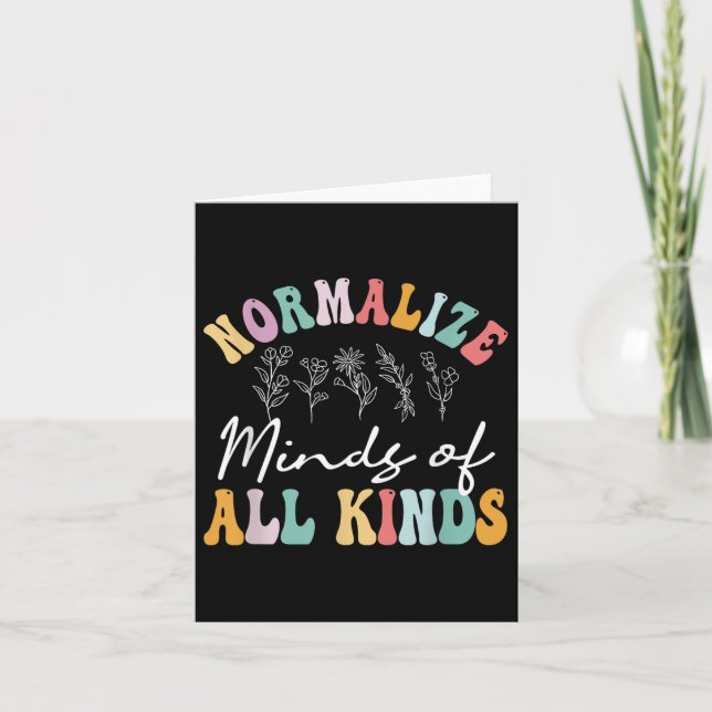 Normalize Minds Of All Kinds Autism Awereness  Card (Front)
