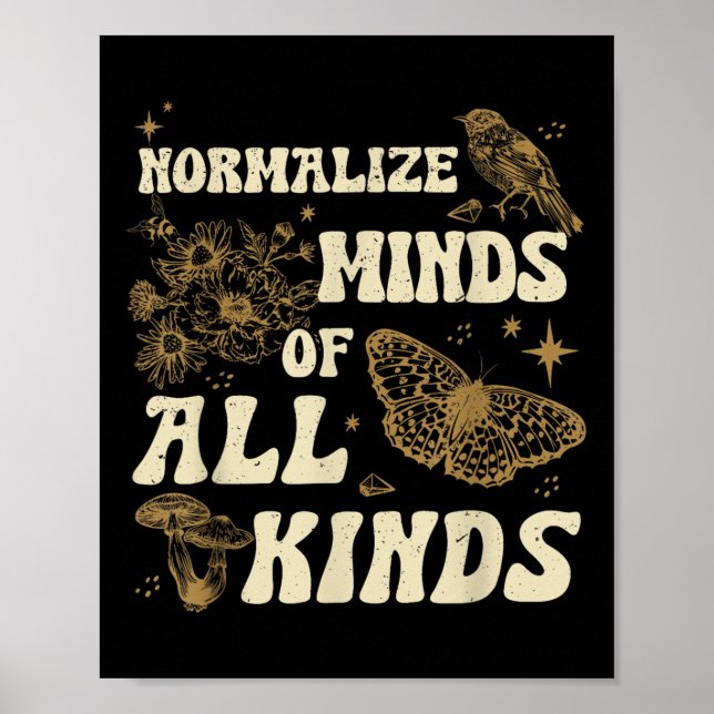 Normalize Minds Of All Kinds Neurodiversity Poster (Front)