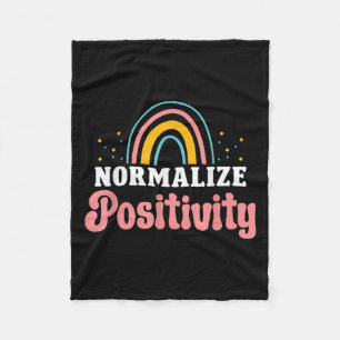 Normalize Sitivity Rainbow Funny Saying Motivation Fleece Blanket