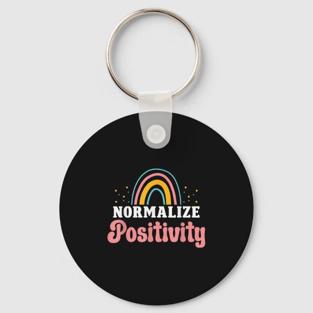Normalize Sitivity Rainbow Funny Saying Motivation Keychain (Front)