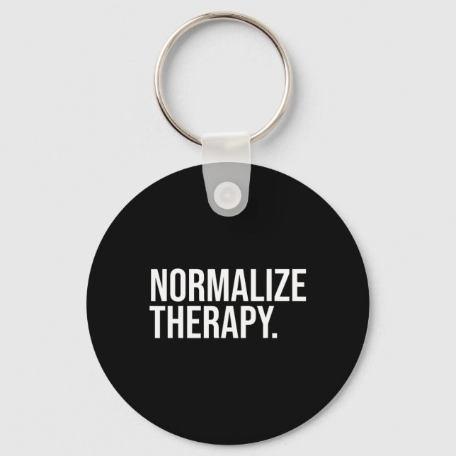 Normalize Therapy Statement Mental Health Active H Keychain (Front)