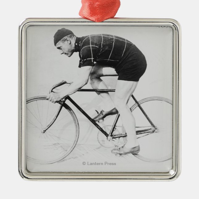 Norman Anderson Side View of Racing Bicycle Metal Ornament (Front)