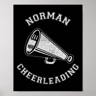Norman Cheer Distressed Retro 90's Cheerleader Poster
