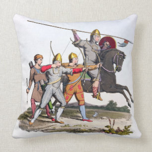 Norman Knight and Archers, 1066, from 'Ancient Arm Throw Pillow