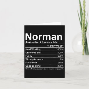 Norman Nutrition Funny Birthday Personalized Name Card