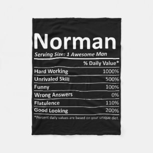 Norman Nutrition Funny Birthday Personalized Name  Fleece Blanket