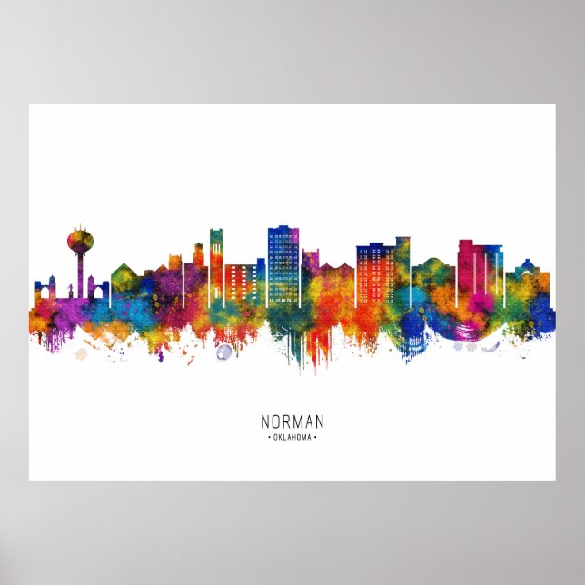 Norman Oklahoma Skyline Poster (Front)