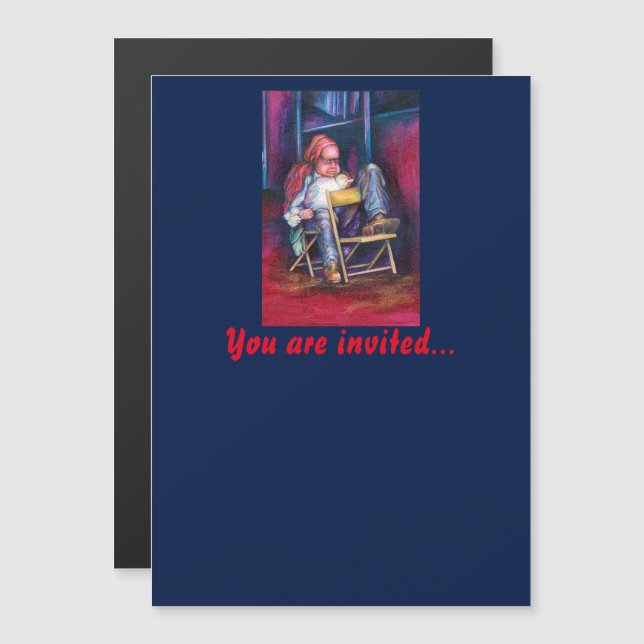 Norman prefers to draw in his Sleep Magnetic Invitation (Front/Back)