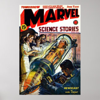 Norman Saunders cover of Marvel Science Stories f Poster