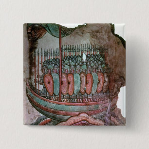Norman soldiers crossing the English channel 2 Inch Square Button