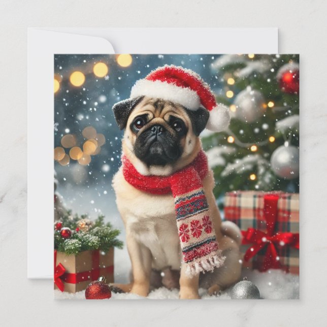 Norman T Pug Christmas Card (Front)