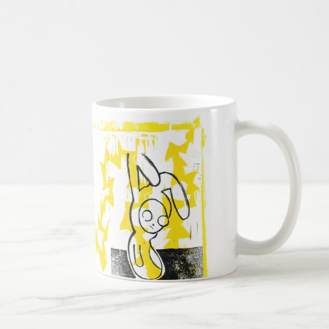 Norman the Bunny Coffee Mug (yellow) (Right)