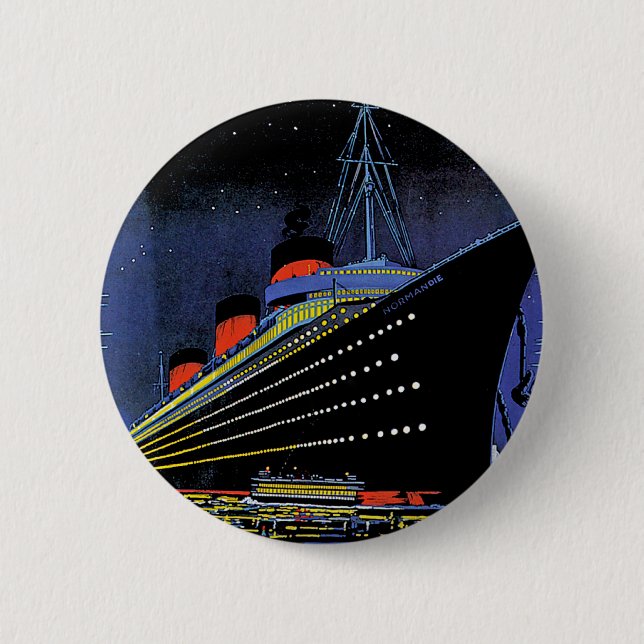 Normandie at Night 2 Inch Round Button (Front)