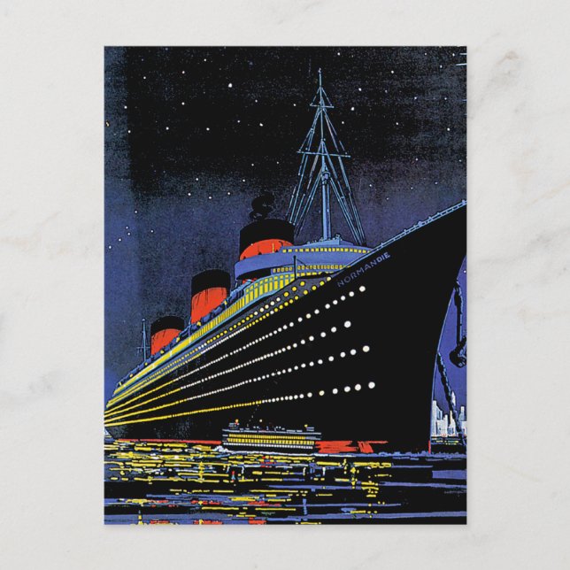 Normandie at Night Postcard (Front)