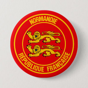 Normandie Round Emblem 3 Inch Round Button