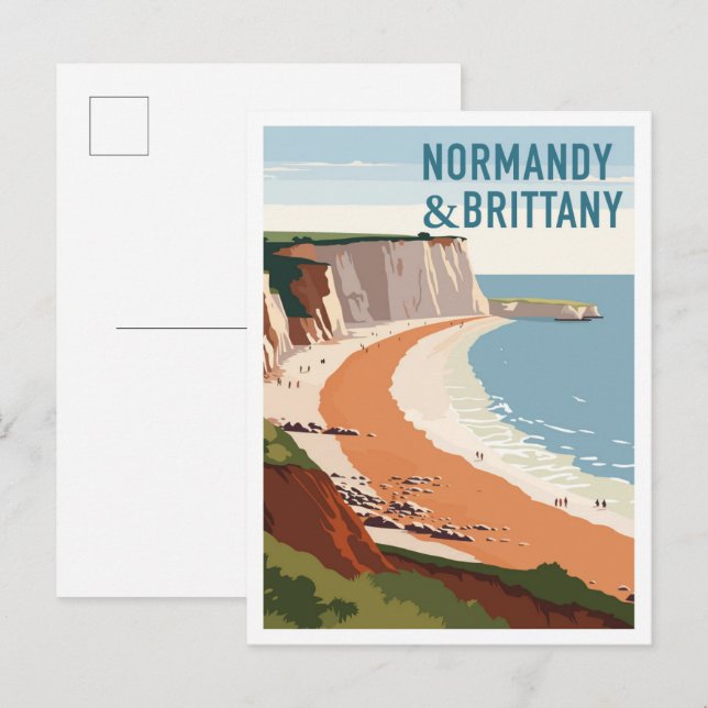 Normandy and Brittany France vintage Travel Postcard (Front/Back)
