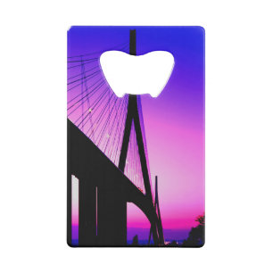 Normandy Bridge, Le Havre, France Credit Card Bottle Opener