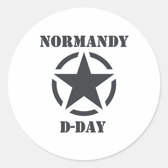 Normandy D-Day Classic Round Sticker (Front)
