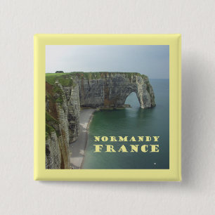 Normandy France 2 Inch Square Button