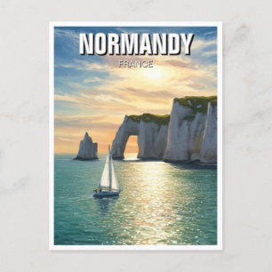 Normandy France Étretat Cliffs Postcard