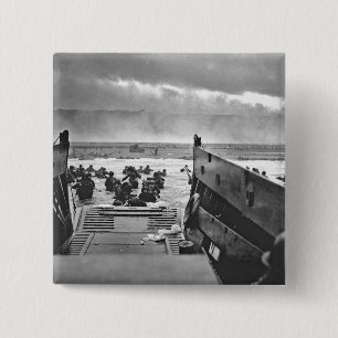 Normandy Invasion at D-Day - 1944 2 Inch Square Button
