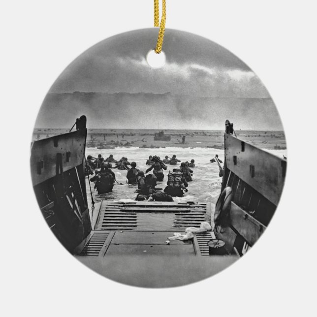 Normandy Invasion at D-Day - 1944 Ceramic Ornament (Front)
