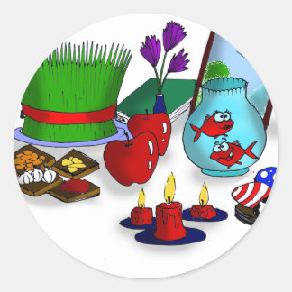 Norooz Cartoon Classic Round Sticker