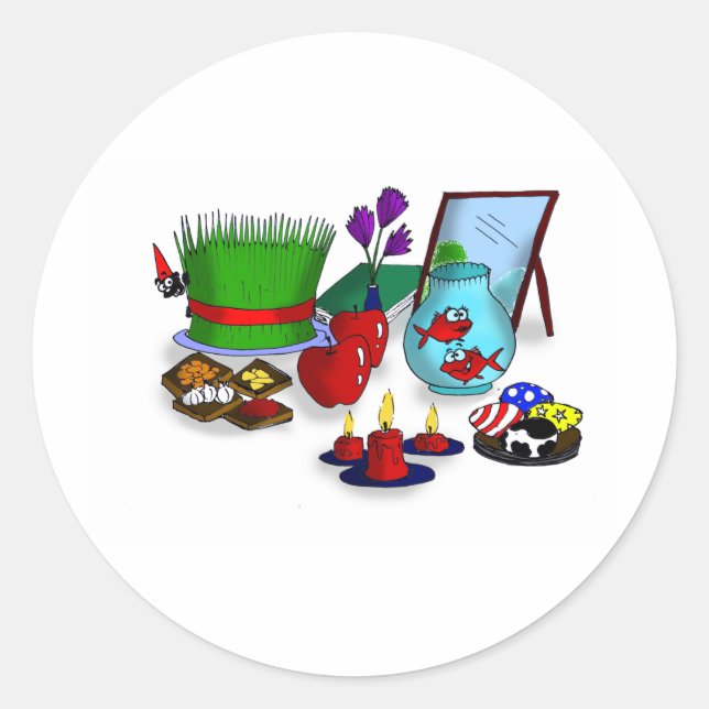 Norooz Cartoon Classic Round Sticker (Front)