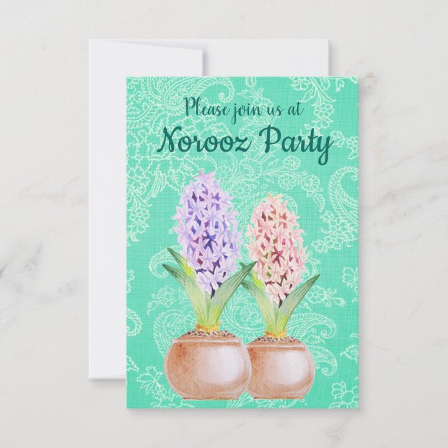 Norooz party Hyacinth emerald green Invitation (Front)